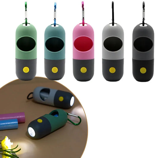 Led Light Dog Poop Bags Dispenser Degradable Waste Bag Outdoor Portable Pet Trash Bags Dog Cat Cleaning Supplies Accessories