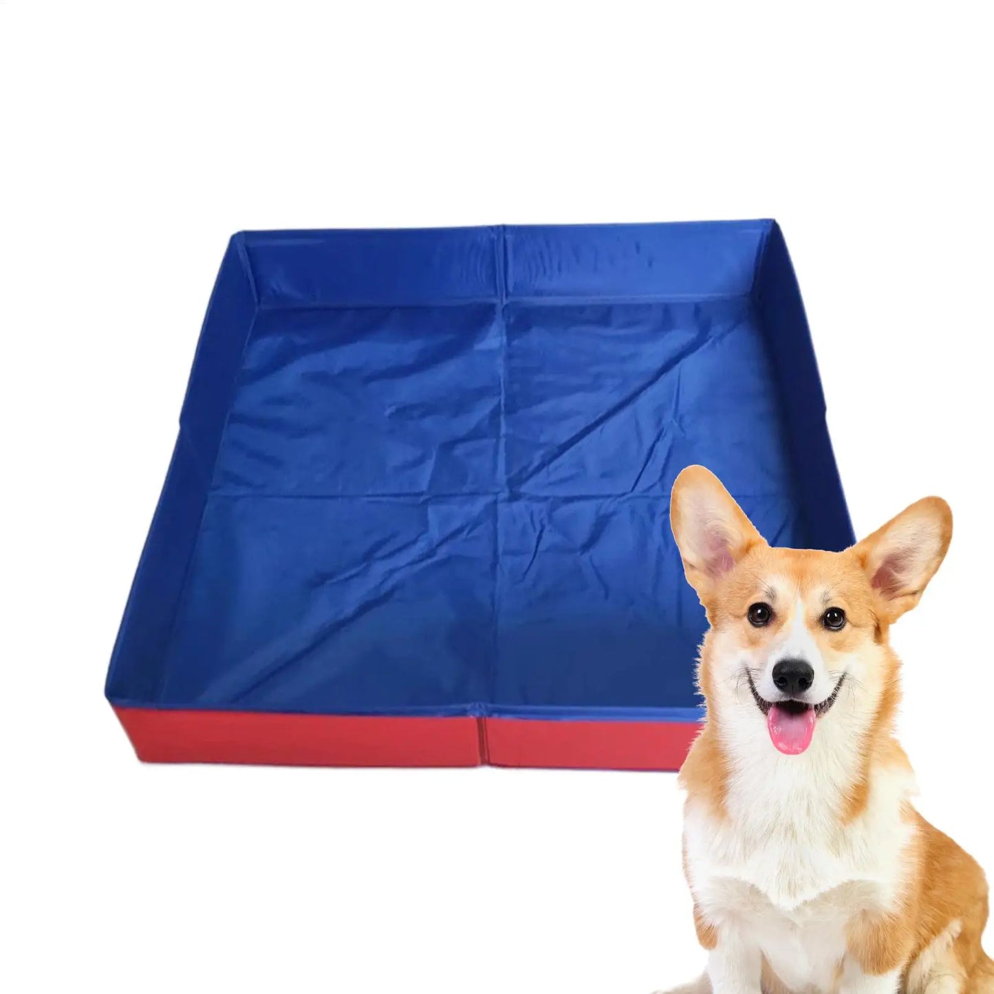 Dog Kiddie Pool PVC Square Shaped Folding Dog Bath Pool Non Inflatable Save Space small pet bathtub For Puppy Cats Pet Supplies