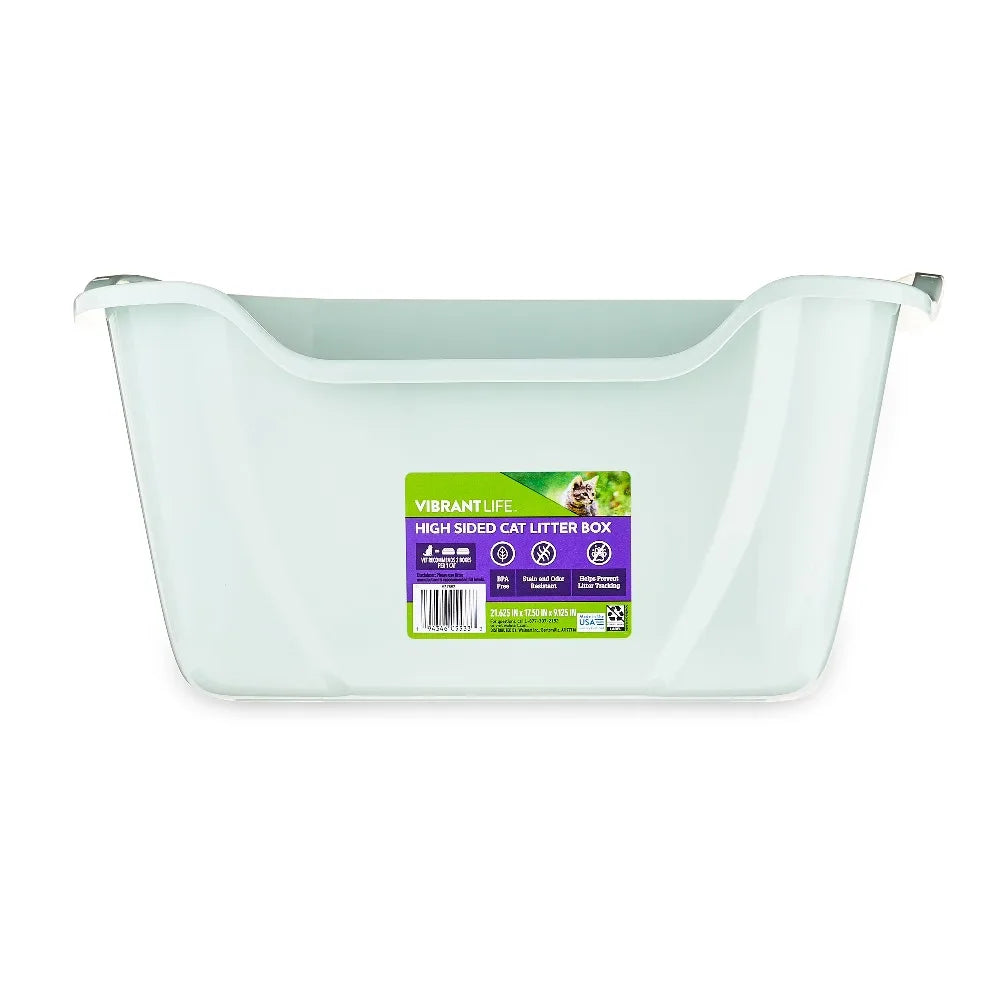 Open Top High Sided Cat Litter Box for Large Cats Extra Large Enclosed Litter Pan with Rim Odor Control Non-Stick Surface Easy to Scoop Cleaning for Multiple Cats Kitty Litter Tray with High Walls Privacy