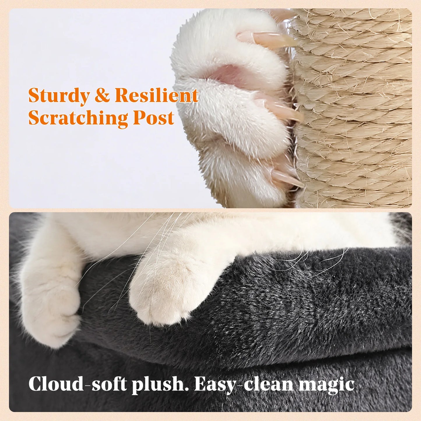 30-Inch Cat Tree with 2 Cozy Condos Sisal Scratching Post Soft Top Perch Hanging Pompom Small Cat Tower for Indoor Kitten Furniture House Cat Toys