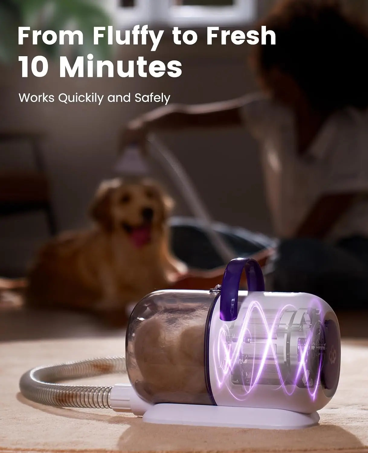 oneisall Dog Hair Vacuum Shedding Grooming Brush Kits for Pet Thick Coats | 15000Pa,3 Suction Low Noise,1.5L Dust Cup,5 in 1 Kit