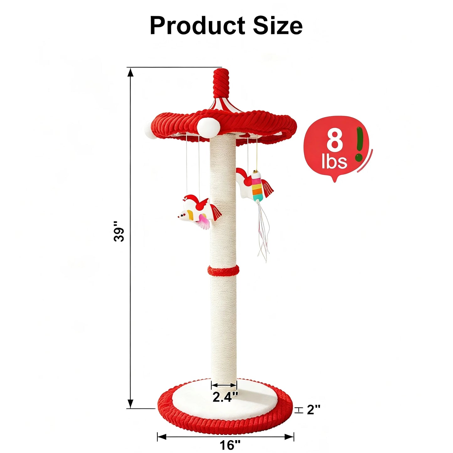 Rotating Interactive Cat Scratching Post Sisal Cat Tree Tower Durable For Indoor Kittens And Adult Cats Wear Resistant Climbing